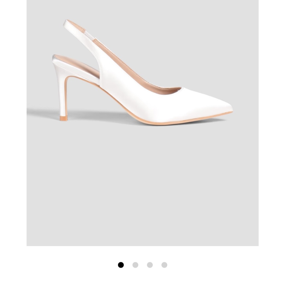 Stuart Weitzman White Satin Slingback Heels